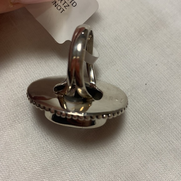 NWT JTV 10.50 CT OVAL MULTI COLOR QUARTZ STERLING SILVER RING - Picture 4 of 6